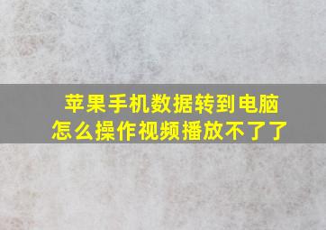 苹果手机数据转到电脑怎么操作视频播放不了了