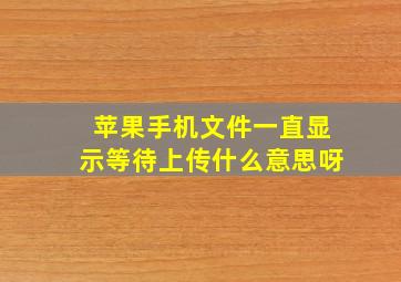 苹果手机文件一直显示等待上传什么意思呀