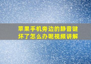 苹果手机旁边的静音键坏了怎么办呢视频讲解