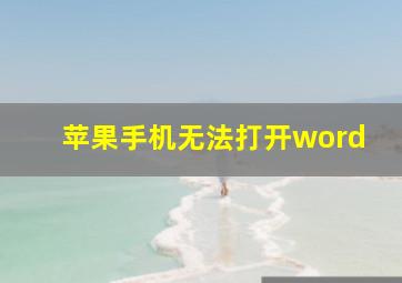 苹果手机无法打开word