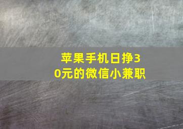 苹果手机日挣30元的微信小兼职