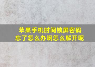 苹果手机时间锁屏密码忘了怎么办啊怎么解开呢