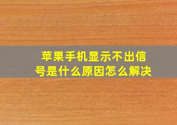 苹果手机显示不出信号是什么原因怎么解决