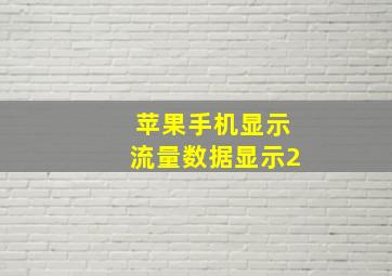 苹果手机显示流量数据显示2##G