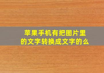 苹果手机有把图片里的文字转换成文字的么