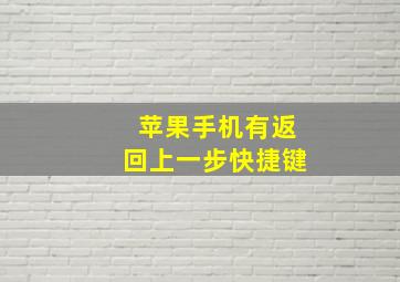 苹果手机有返回上一步快捷键