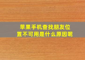 苹果手机查找朋友位置不可用是什么原因呢