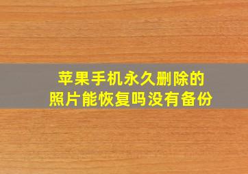 苹果手机永久删除的照片能恢复吗没有备份