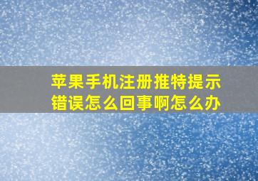 苹果手机注册推特提示错误怎么回事啊怎么办