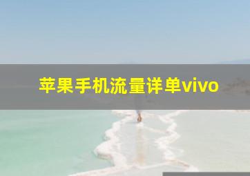 苹果手机流量详单vivo