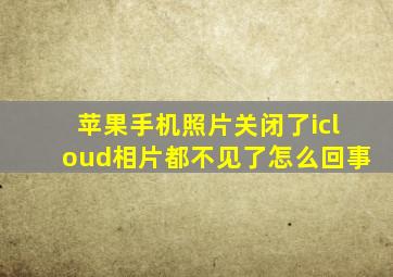 苹果手机照片关闭了icloud相片都不见了怎么回事