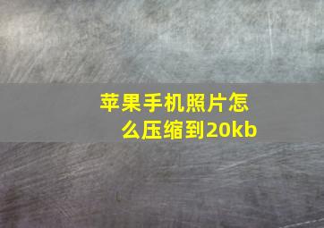 苹果手机照片怎么压缩到20kb