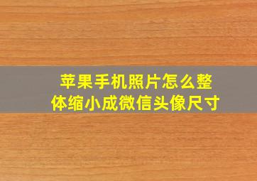 苹果手机照片怎么整体缩小成微信头像尺寸