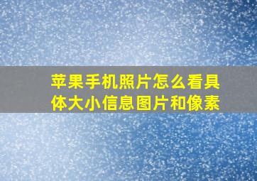 苹果手机照片怎么看具体大小信息图片和像素