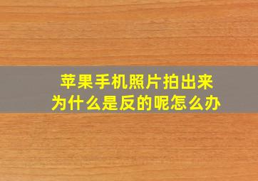 苹果手机照片拍出来为什么是反的呢怎么办