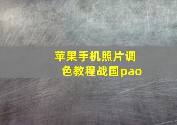 苹果手机照片调色教程战国pao