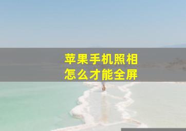 苹果手机照相怎么才能全屏