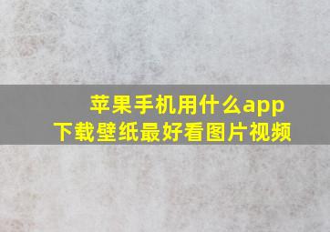 苹果手机用什么app下载壁纸最好看图片视频