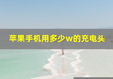 苹果手机用多少w的充电头