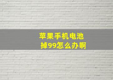 苹果手机电池掉99怎么办啊