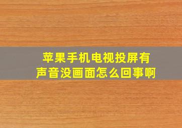 苹果手机电视投屏有声音没画面怎么回事啊