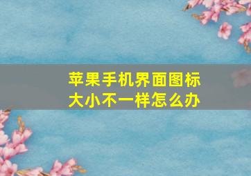 苹果手机界面图标大小不一样怎么办