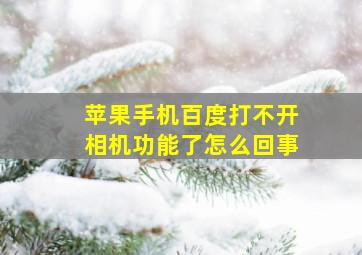 苹果手机百度打不开相机功能了怎么回事