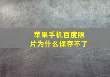 苹果手机百度照片为什么保存不了