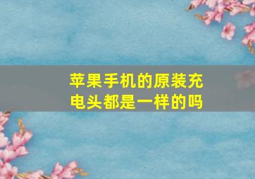 苹果手机的原装充电头都是一样的吗