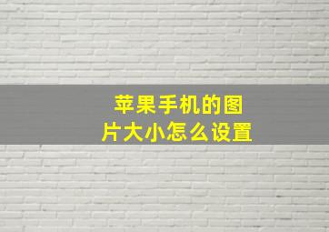 苹果手机的图片大小怎么设置