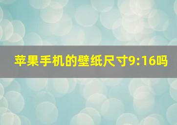 苹果手机的壁纸尺寸9:16吗