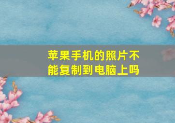 苹果手机的照片不能复制到电脑上吗