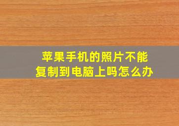 苹果手机的照片不能复制到电脑上吗怎么办