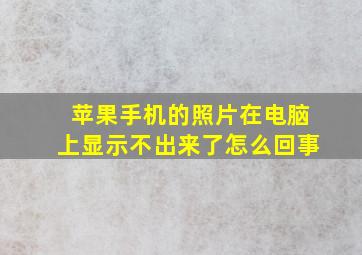 苹果手机的照片在电脑上显示不出来了怎么回事