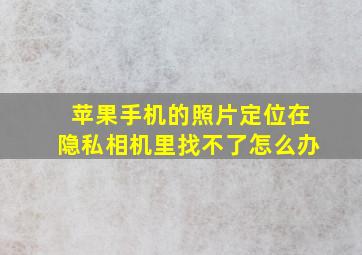 苹果手机的照片定位在隐私相机里找不了怎么办