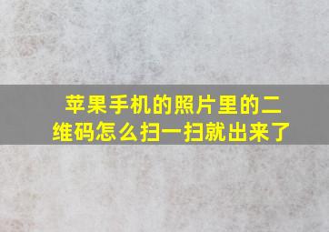 苹果手机的照片里的二维码怎么扫一扫就出来了