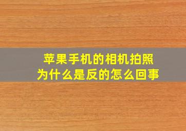 苹果手机的相机拍照为什么是反的怎么回事