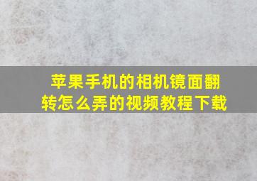 苹果手机的相机镜面翻转怎么弄的视频教程下载