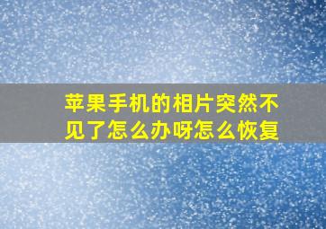 苹果手机的相片突然不见了怎么办呀怎么恢复