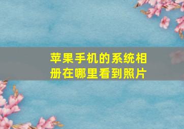 苹果手机的系统相册在哪里看到照片