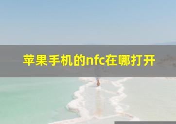 苹果手机的nfc在哪打开