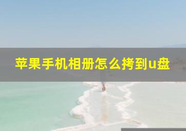 苹果手机相册怎么拷到u盘