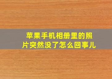 苹果手机相册里的照片突然没了怎么回事儿