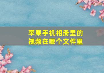 苹果手机相册里的视频在哪个文件里