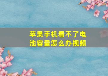 苹果手机看不了电池容量怎么办视频