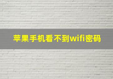 苹果手机看不到wifi密码