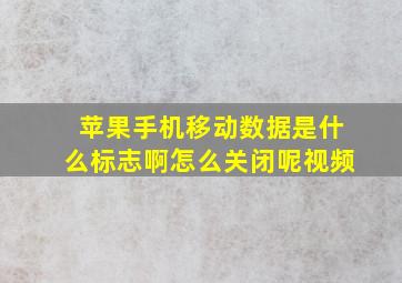 苹果手机移动数据是什么标志啊怎么关闭呢视频