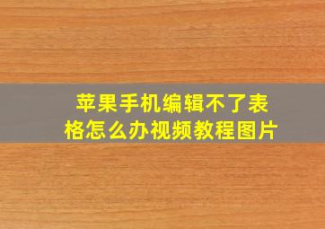 苹果手机编辑不了表格怎么办视频教程图片