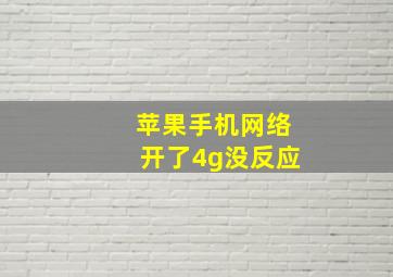 苹果手机网络开了4g没反应