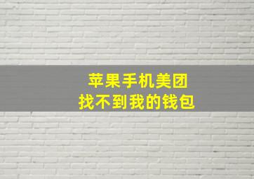 苹果手机美团找不到我的钱包